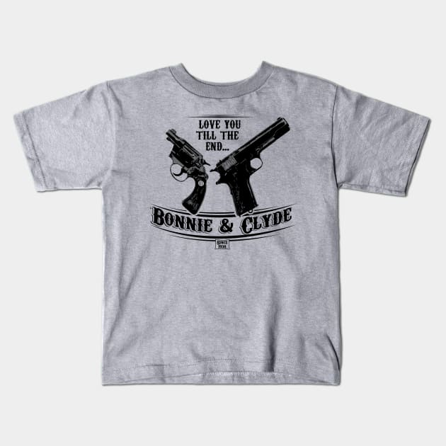 Bonnie & Clyde Kids T-Shirt by Illustratorator